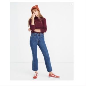 Madewell Tall Rigid Demi-Boot Crop Jeans in MacGill Wash- 28 Tall